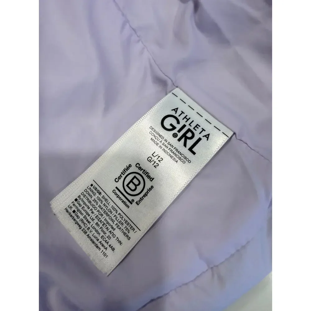 Athleta Girl Cloud Nine Hooded Down Puffer Vest Size L (12) - Picture 7 of 8